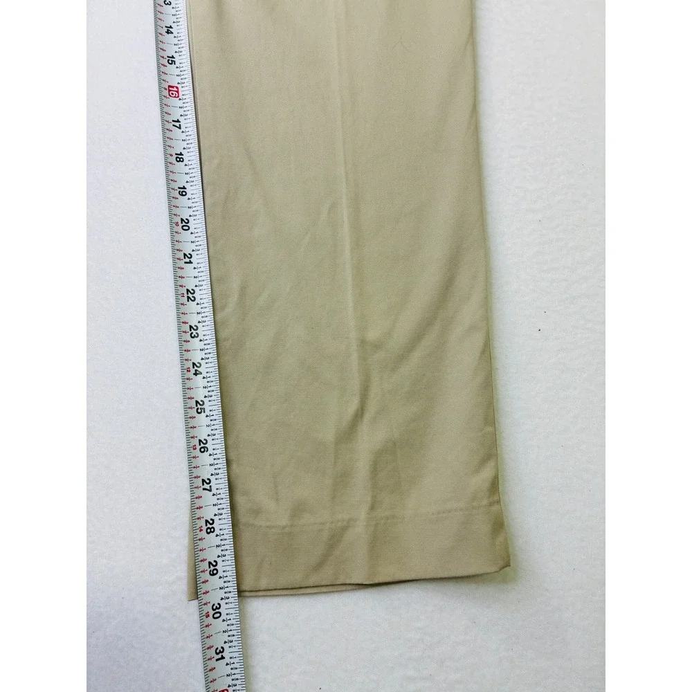 Express Photographer Mens Tan Khaki Flat Front Chino Trousers Dress Pants 33x30